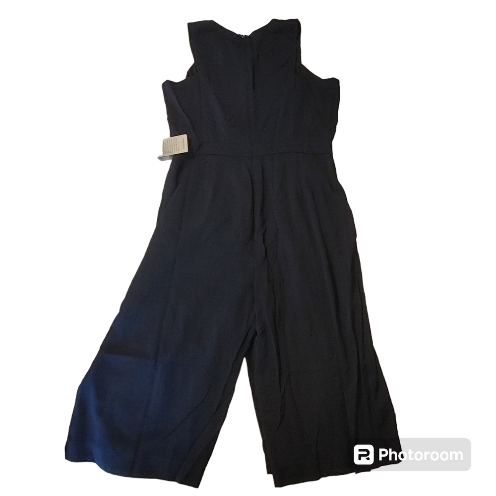 Chelsea28 Navy Faux Wrap Crop Jumpsuit XXL - Picture 5 of 15